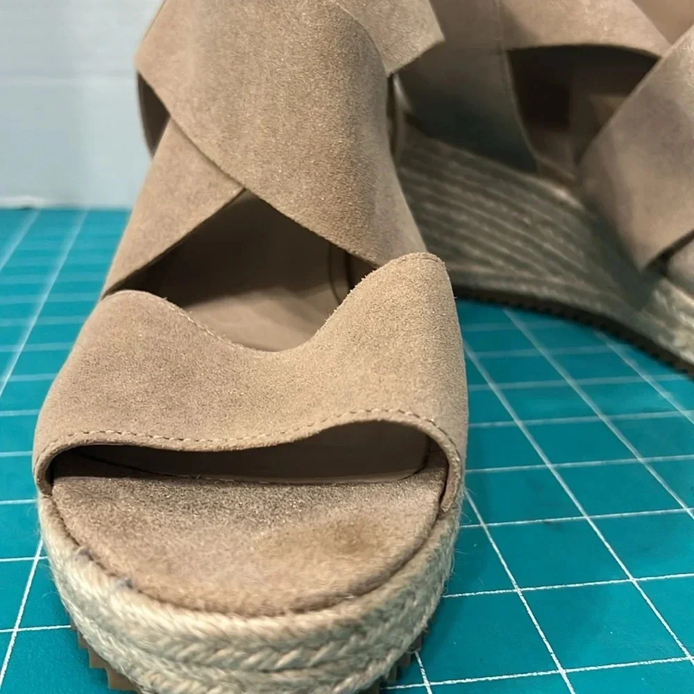 Eileen Fisher Natural Leather Platform Espidrille